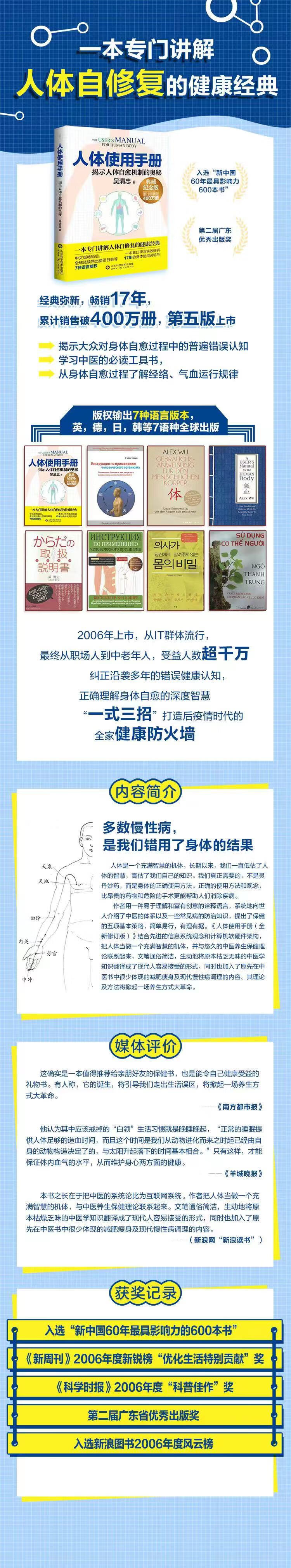人体使用手册（典藏纪念版） 吴清忠 著 山东科学技术出版社