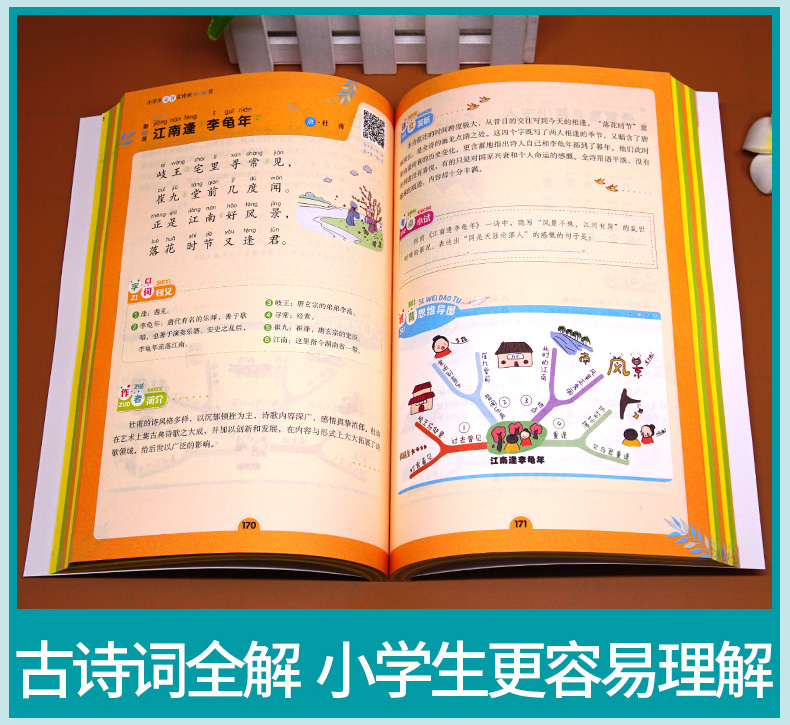 小学生必背文言文+古诗词75+80首全2册 开心教育研究中心 编 湖南教育出版社