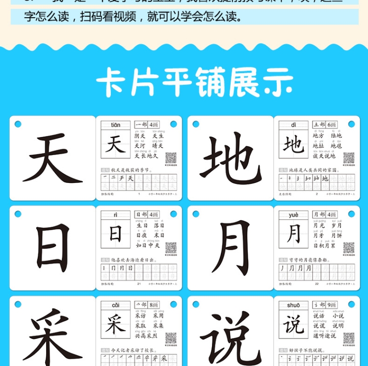 阳光宝贝新课标小学一年级同步生字卡300字识字卡片