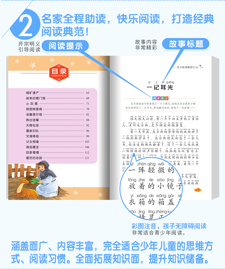 彩图注音版 尼尔斯骑鹅旅行历险记 小学生课外阅读书籍