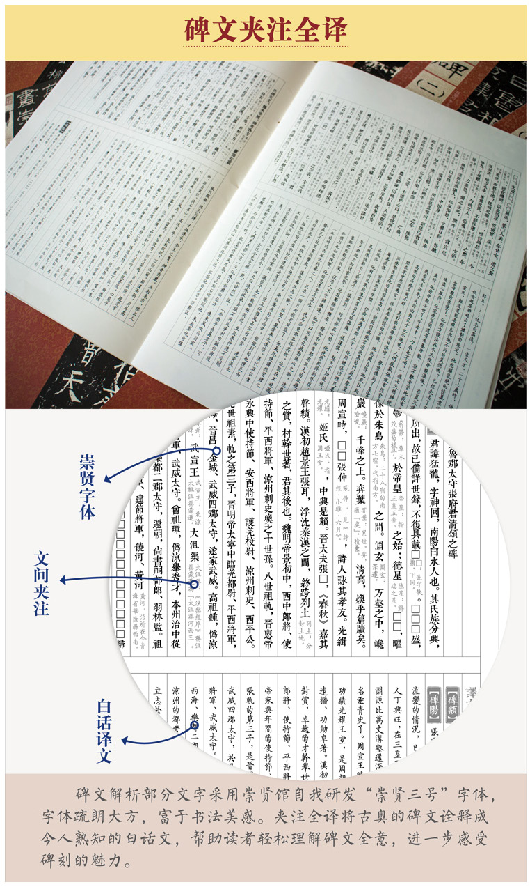 包邮 第一辑名碑名帖原色导临05 北魏张猛龙碑 毛笔楷书碑帖书法练字帖 繁体旁注附原文译文仁德山李克编北京联合出版公司