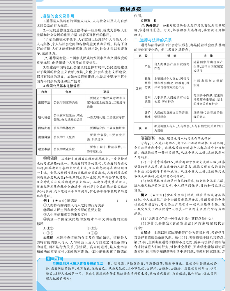 2020人教版 5年高考3年模拟 高中政治 选修六