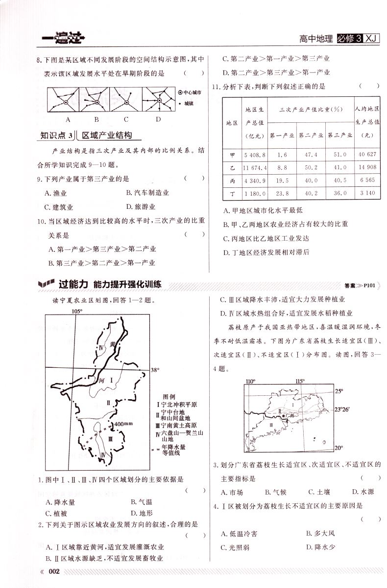 2020版新高考新同步 一遍过高中地理必修3必修三 XJ
