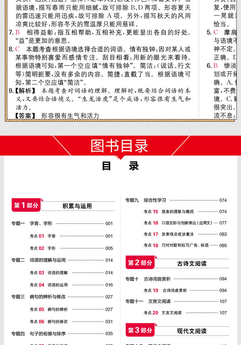 全套3册 正版 2021年新课标版 中考一本英语 语文 数学附答案全解全析