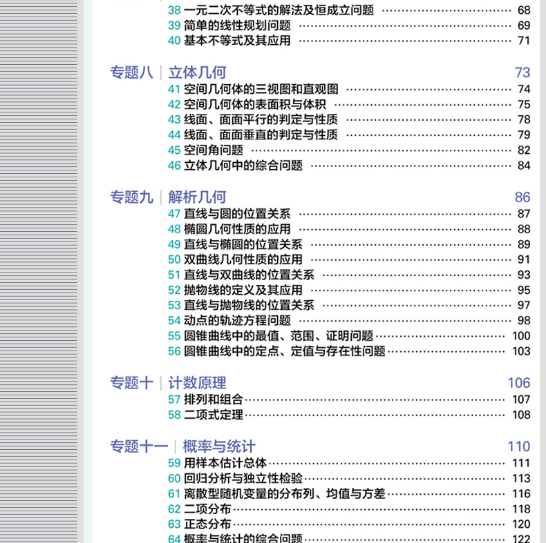 官方正版授权 题型清单 数学 通用版 含题型清单和题型训练2本