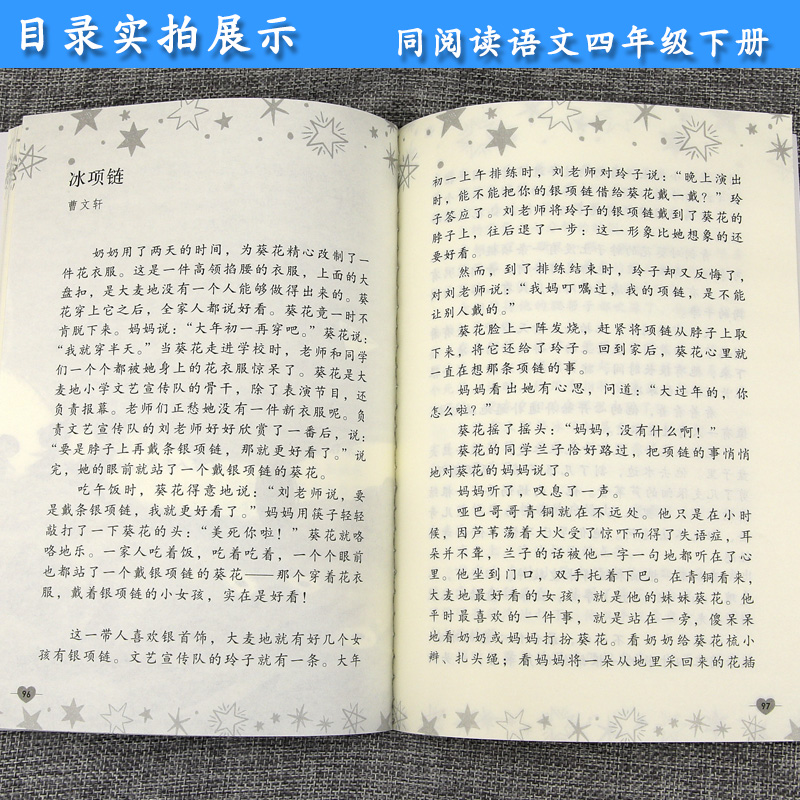 四年级语文下册同步阅读 冰项链 人教部编版 小学生4年级课外阅读专项训练 教育课程标准实验教科书 人民教育出版