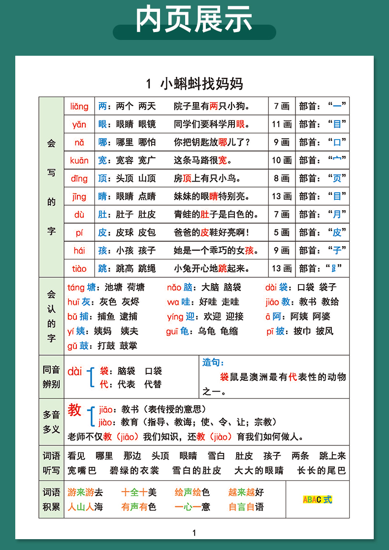 2021新版知识集锦二年级上册语文人教版同步重点知识解读小学2年级上册语文知识点清单