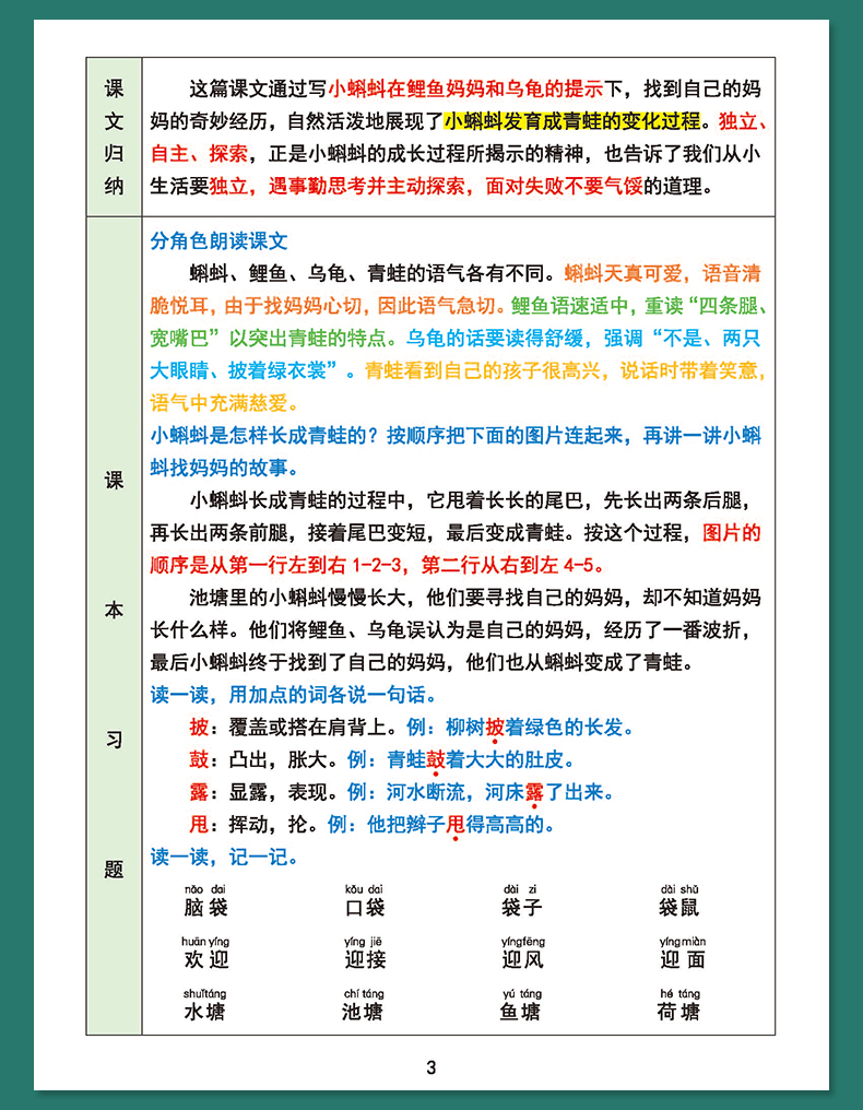 2021新版知识集锦二年级上册语文人教版同步重点知识解读小学2年级上册语文知识点清单