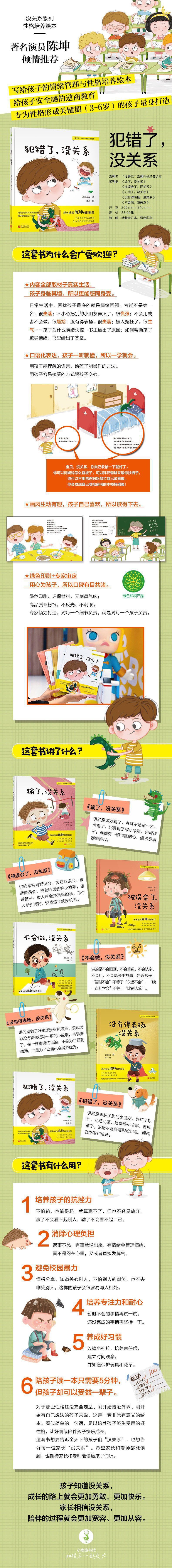 《犯错了没关系(精)/没关系系列性格培养绘本》（小杨叔叔|责编:秦彦杰|绘画:梦禾）