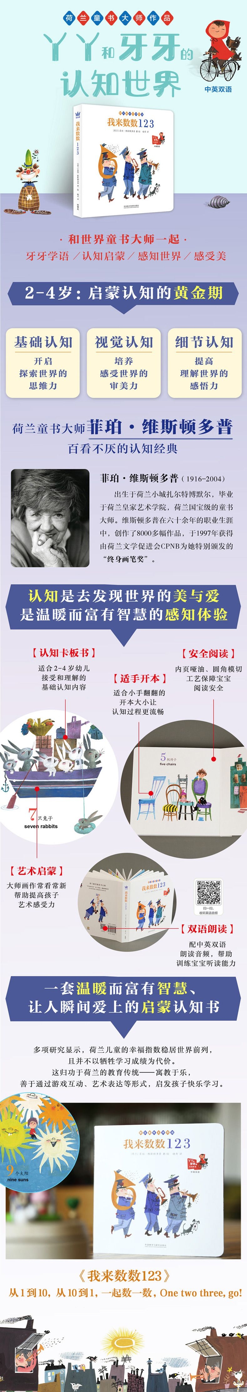 《我来数数123(从1到10从10到1一起数一数One two three go!)/奇想国童书.丫丫和牙牙的认》