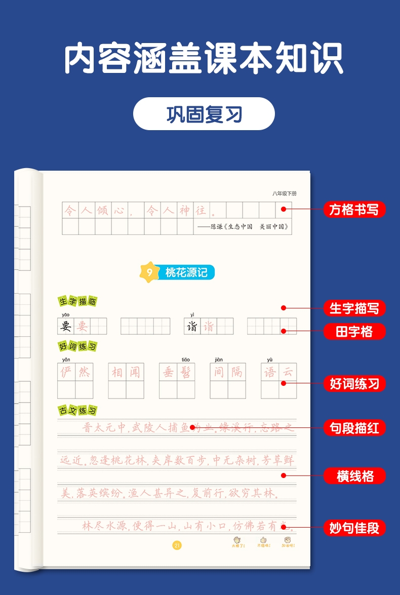 《语文同步练字帖 8下人教版全彩升级版 》（荆霄鹏|责编:张浩//杜笑谈）