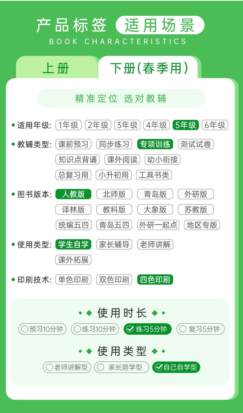 《22春小学学霸同步写字课-英语五年级下（人教版）》