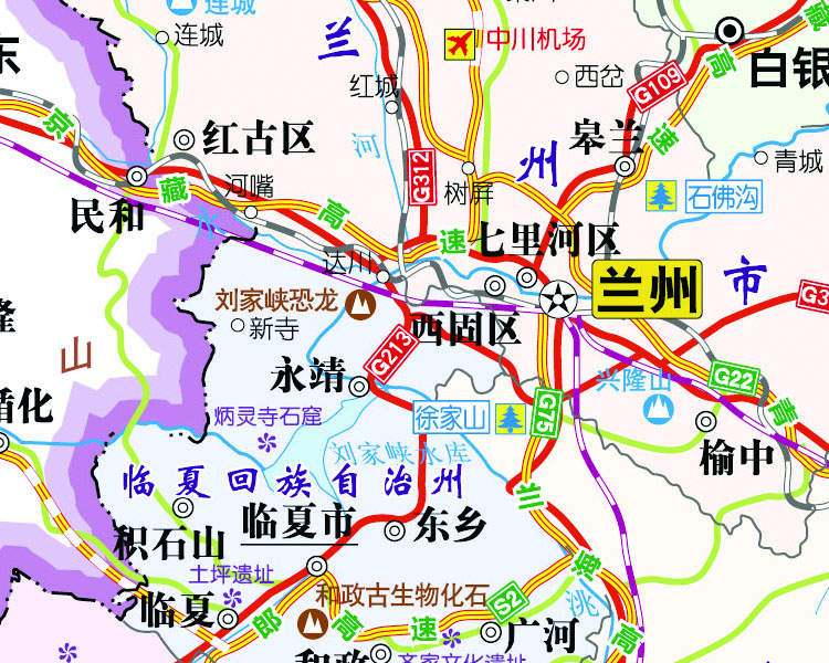 兰州市区划分地图图片