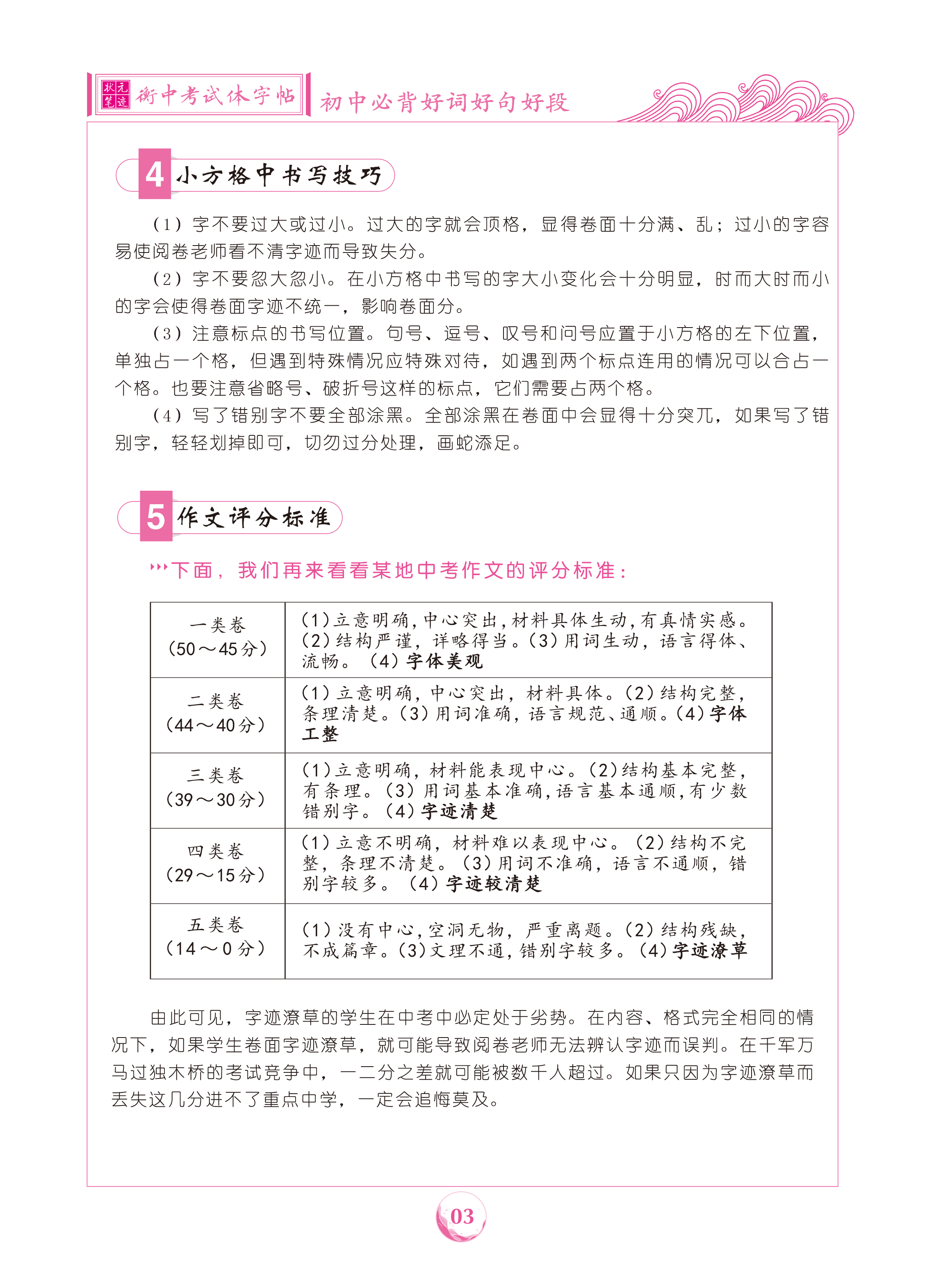 初中必背好词好句好段（楷书）衡中考试体字帖.状元笔迹