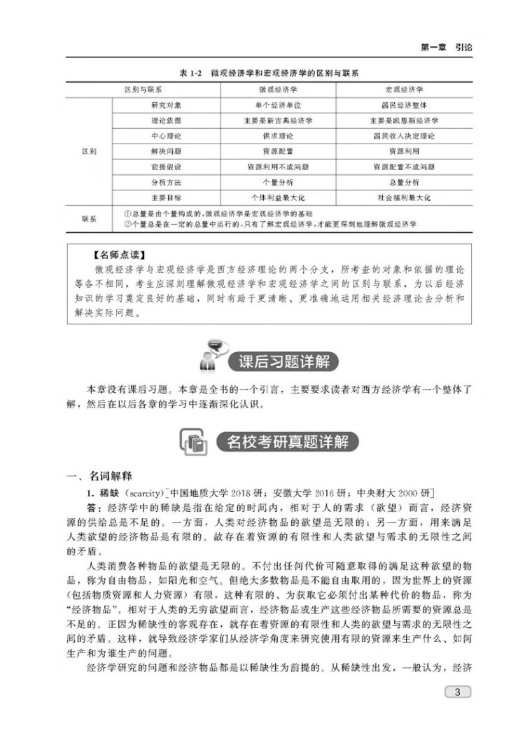 《西方经济学（微观部分）考点精讲、习题详解、考研真题》