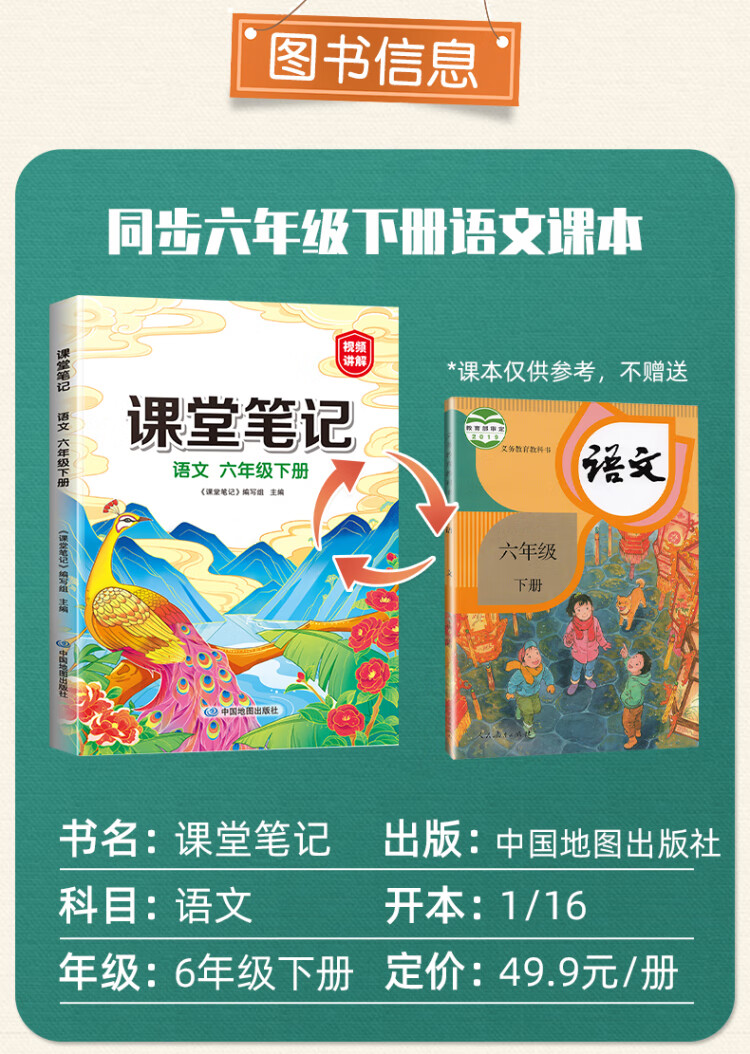 《2023年新版课堂笔记 六年级下册语文 同步人教部编版教材 课前预习单课文解读解析重点知识梳理归纳学习参考资料》