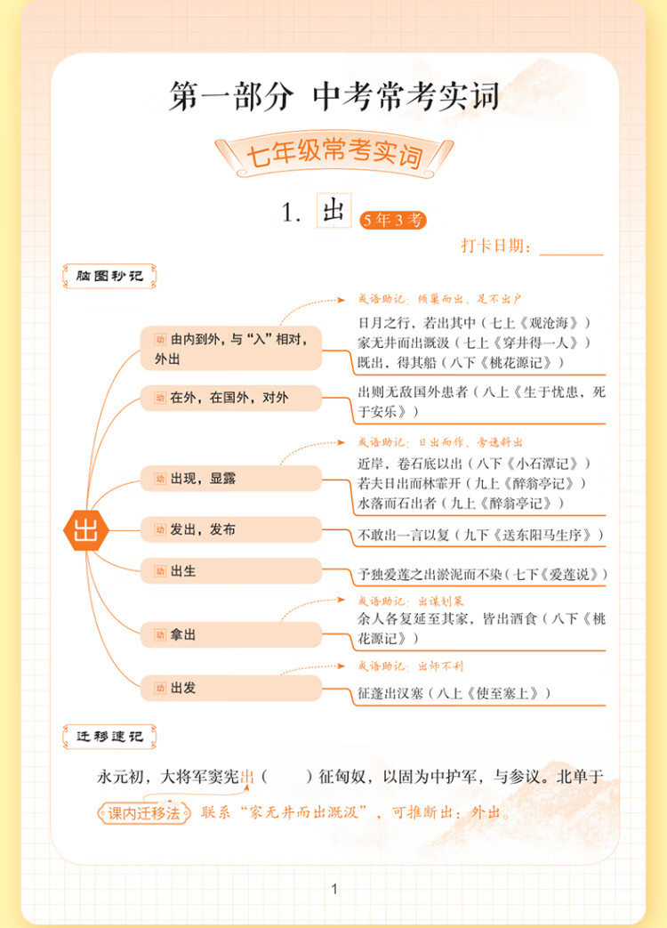 《作业帮脑图文言文实词虚词中考语文专项训练研究初中同步初一初二初三总复习教辅资料真题常用字典词典工具书》