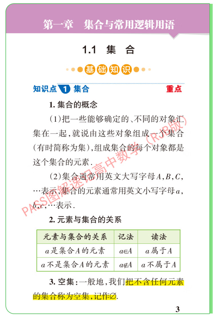 《23新教材图解速记 高中数学 人教B版 pass绿卡图书 必修+选择性必修含高考真题 高一二三高考公式定律手册解题技巧辅导口袋书》