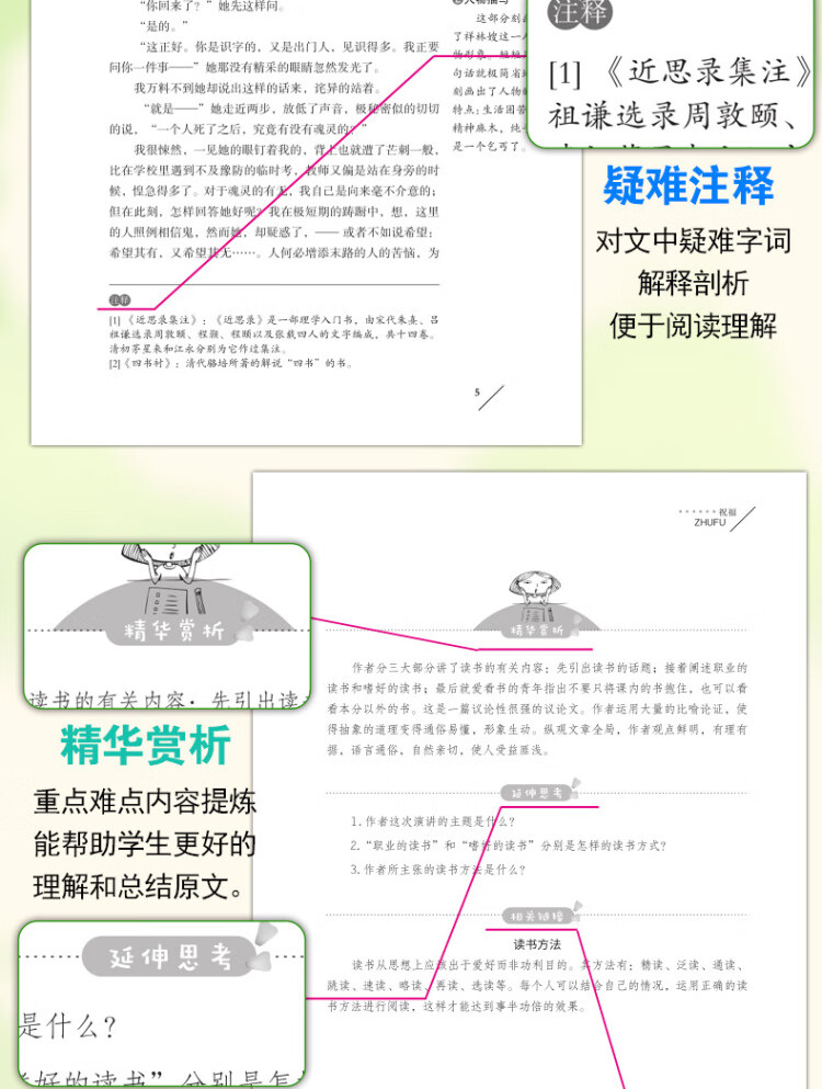 《祝福/快乐读书吧 爱阅读中小学课外阅读丛书青少版（无障碍阅读 彩插本）》
