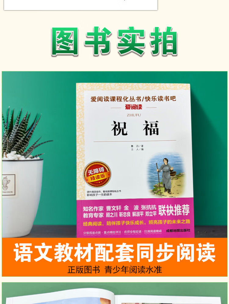 《祝福/快乐读书吧 爱阅读中小学课外阅读丛书青少版（无障碍阅读 彩插本）》
