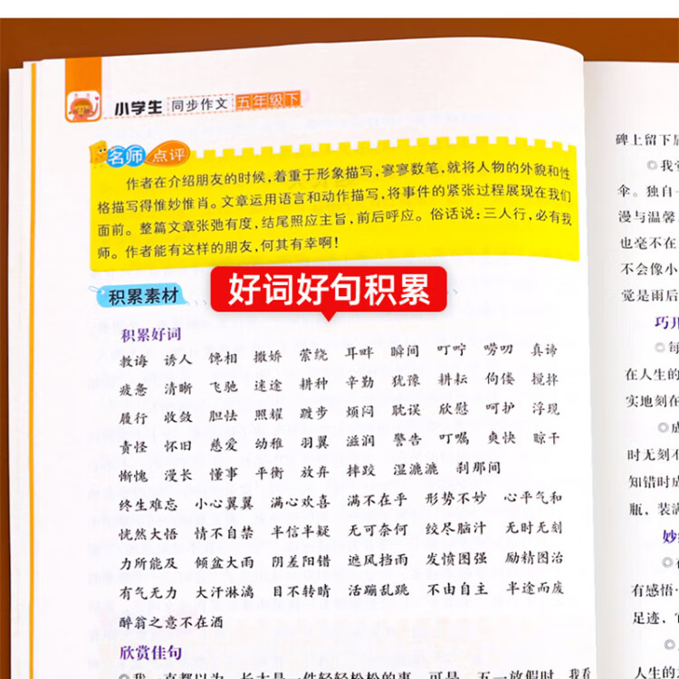《6-12岁小学生同步作文好词佳句（五年级下）彩图版》