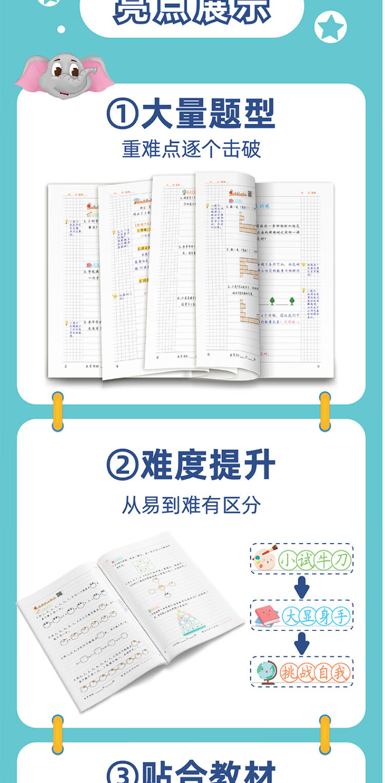 《数学思维训练一年级上册 下册通用 思维导图 小学生举一反三奥数思维训练专项训练 口算题应用题强化训练全一册》