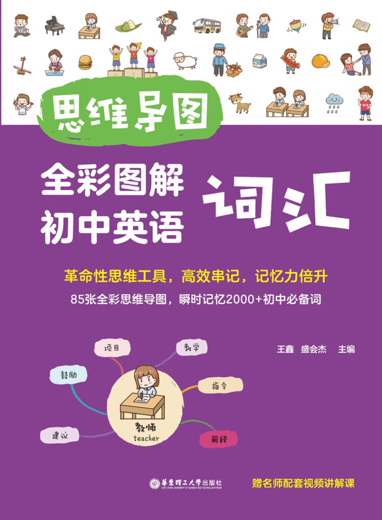 《思维导图. 全彩图解初中英语词汇（赠名师配套视频讲解课）》