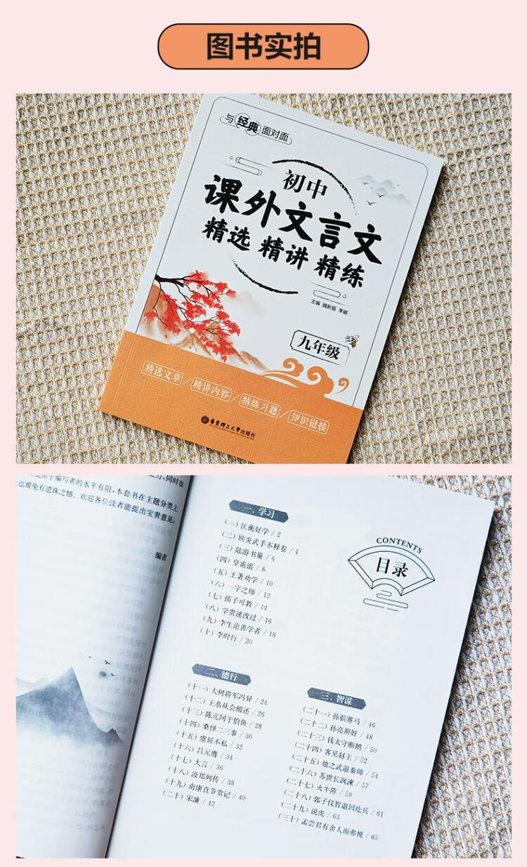 《与经典面对面：初中课外文言文精选精讲精练（九年级）》